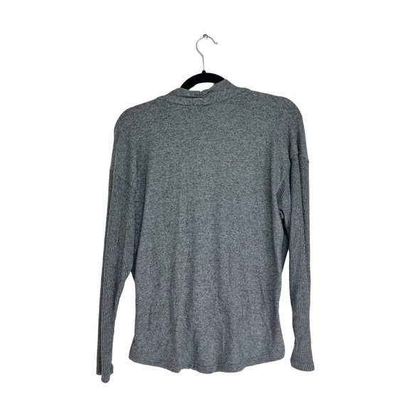 NWT All in Favor Charcoal Gray Surplice Faux Wrap Top Size S - Picture 3 of 8